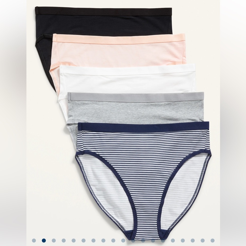 NWT Old Navy High-Waisted Supima® Cotton Bikini Underwear 5-Pack